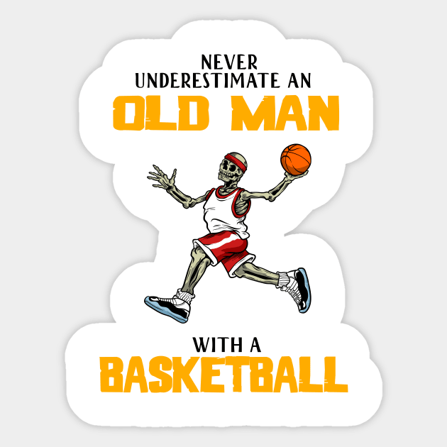 Old man basketball gift idea Sticker by LutzDEsign